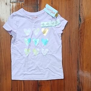 Cat & Jack Kids Heart Print T-Shirt - Purple